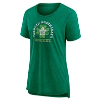 Women's Fanatics Kelly Green Toronto Maple Leafs St. Patrick's Day Celtic Tri-Blend - T-Shirt