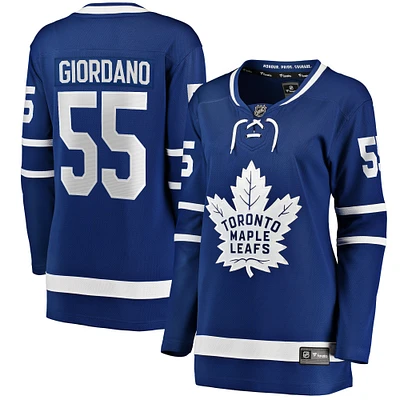 Fanatics pour femmes Mark Giordano bleu Toronto Maple Leafs Home Breakaway - Maillot de joueur