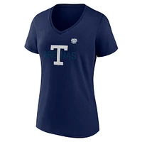 Women's Fanatics  Navy Toronto Maple Leafs Primary Logo V-Neck T-Shirt