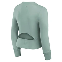 Women's Fanatics Olive Toronto Maple Leafs Studio Fitted Long Sleeve Gym Top