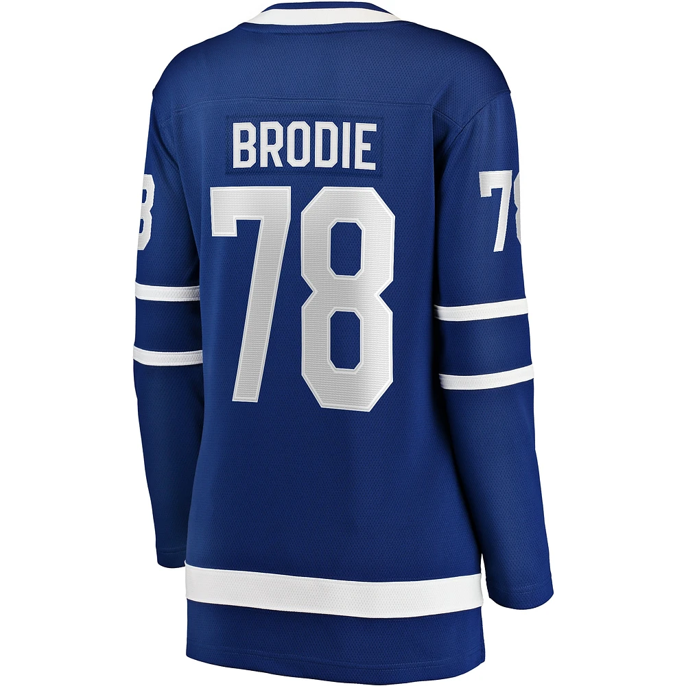 Women's Fanatics TJ Brodie Blue Toronto Maple Leafs Home - Breakaway Player Jersey