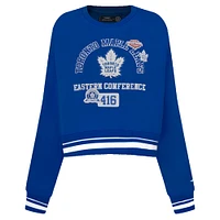 Women's Pro Standard  Blue Toronto Maple Leafs Area Code Cropped Pullover Sweatshirt