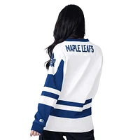 Women's Starter  White Toronto Maple Leafs Hat Trick Long Sleeve Lace-Up T-Shirt