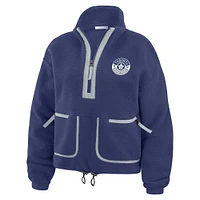 Women's WEAR by Erin Andrews  Blue Toronto Maple Leafs Polar Fleece Half-Zip Jacket