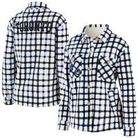 Women's WEAR by Erin Andrews Oatmeal Toronto Maple Leafs Plaid Button-Up - Shirt Jacket