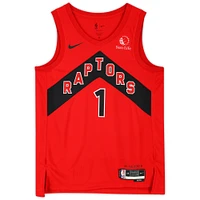 Gradey Dick Toronto Raptors Autographed Red Nike Icon Edition Swingman Jersey 