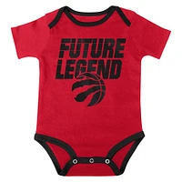 Infant Red/Black/Gray Toronto Raptors Bank Shot Bodysuit, Hoodie T-Shirt & Shorts Set