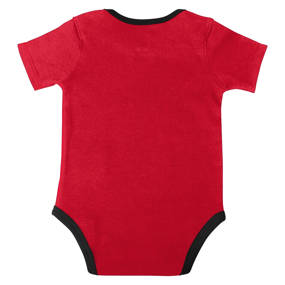 Infant Red/Black/Gray Toronto Raptors Bank Shot Bodysuit, Hoodie T-Shirt & Shorts Set