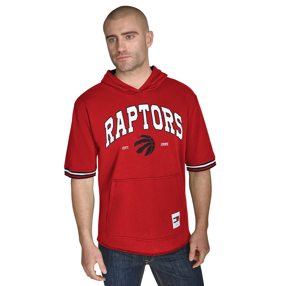 Men's Tommy Jeans  Red Toronto Raptors Paul Fleece Short Sleeve Pullover Hoodie