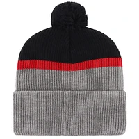 Men's '47 Black/Gray Toronto Raptors Split Shadow Cuffed Knit Hat with Pom