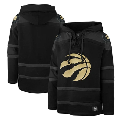 Men's '47 Black Toronto Raptors Color Pop Pullover Hoodie