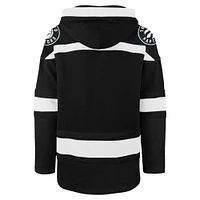 Men's '47 Black Toronto Raptors Ice Lace-Up Pullover Hoodie