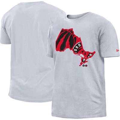 T-shirt pour homme 5th & Ocean by New Era Gris Toronto Raptors Game Day Province Outline
