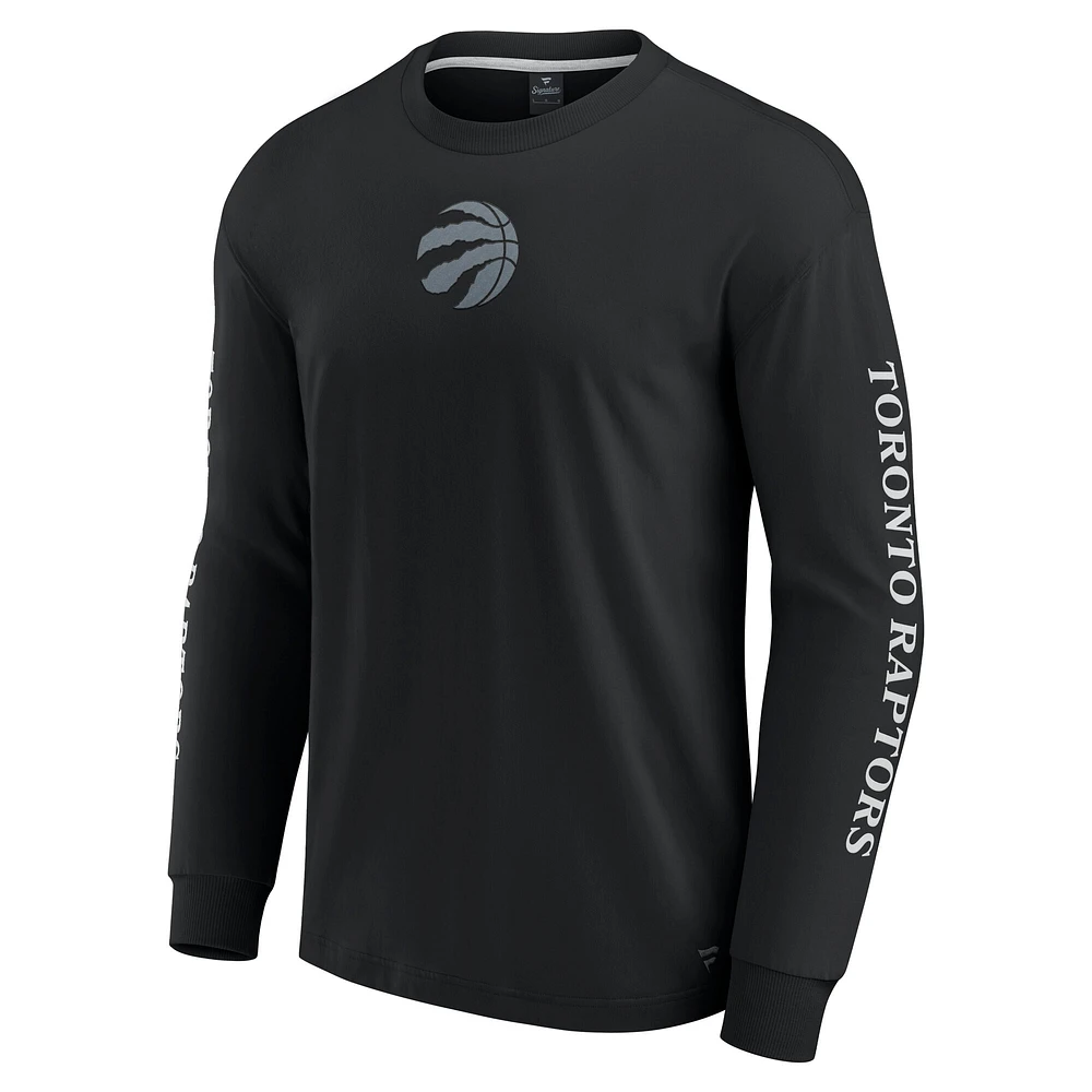 T-shirt à manches longues noir Toronto Raptors Elements Strive pour hommes