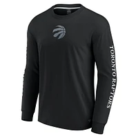 T-shirt à manches longues noir Toronto Raptors Elements Strive pour hommes