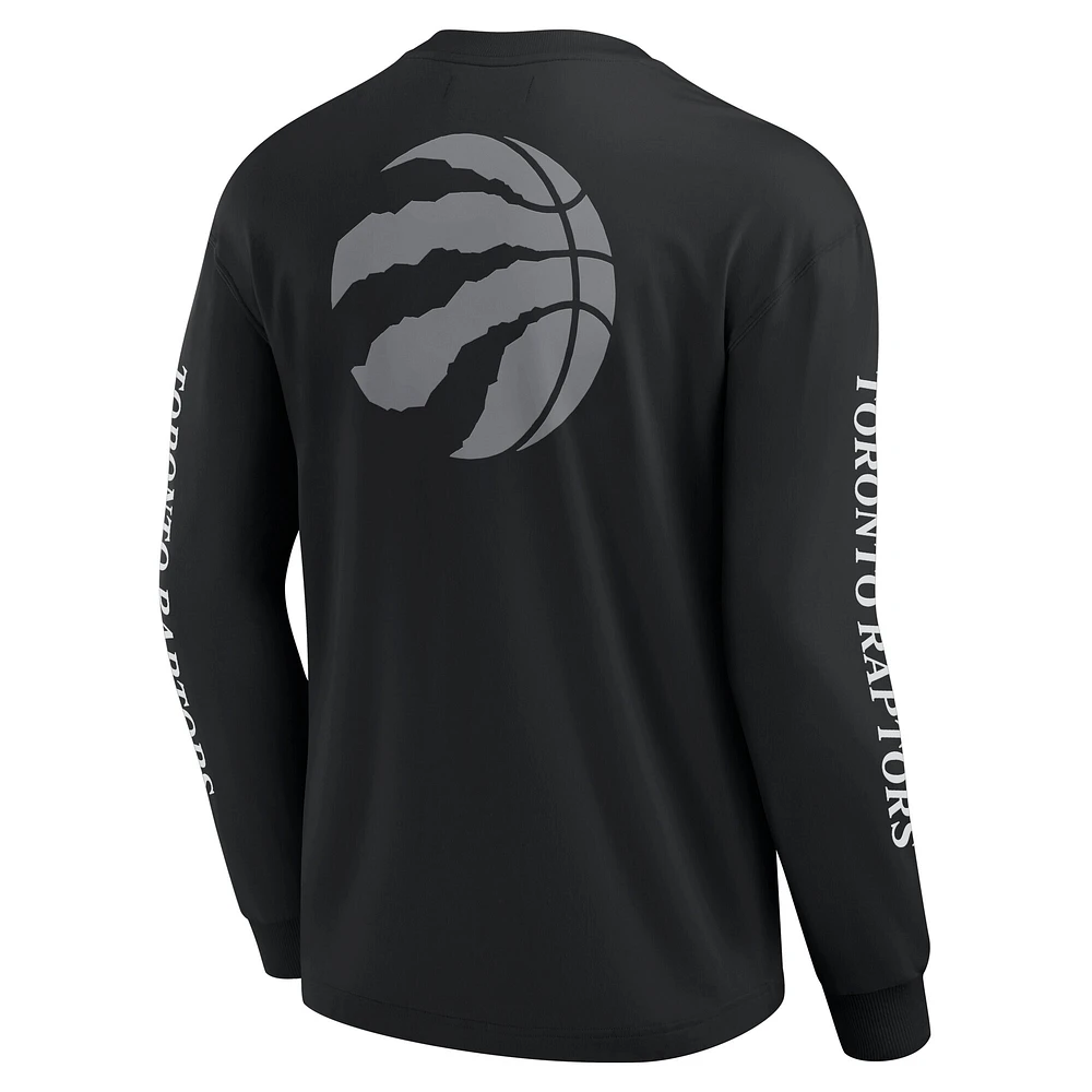 T-shirt à manches longues noir Toronto Raptors Elements Strive pour hommes