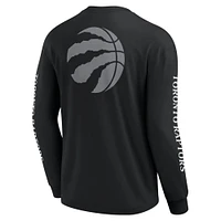T-shirt à manches longues noir Toronto Raptors Elements Strive pour hommes