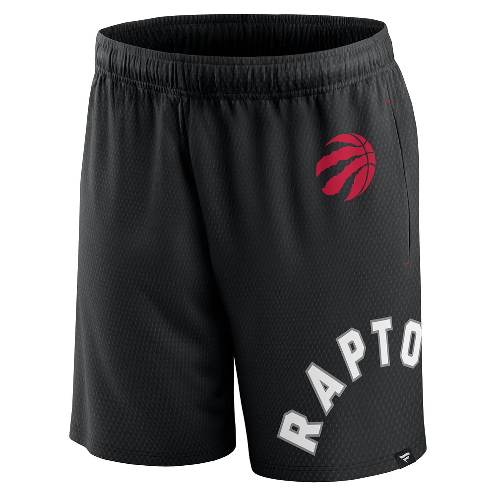 Men's Fanatics Black Toronto Raptors Free Throw Mesh Shorts