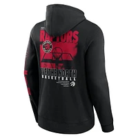 Men's Fanatics Black Toronto Raptors Game Time Crossover Pullover Hoodie