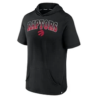 Men's Fanatics Black Toronto Raptors Logo Shot - Short Sleeve Pullover Hoodie
