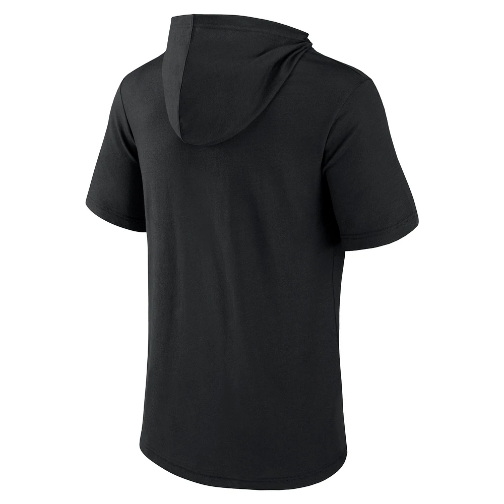 Men's Fanatics Black Toronto Raptors Logo Shot - Short Sleeve Pullover Hoodie