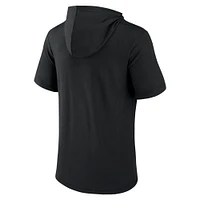 Men's Fanatics Black Toronto Raptors Logo Shot - Short Sleeve Pullover Hoodie