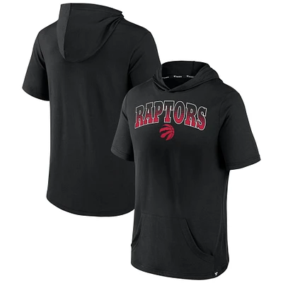 Men's Fanatics Black Toronto Raptors Logo Shot - Short Sleeve Pullover Hoodie