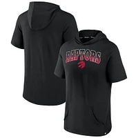 Men's Fanatics Black Toronto Raptors Logo Shot - Short Sleeve Pullover Hoodie