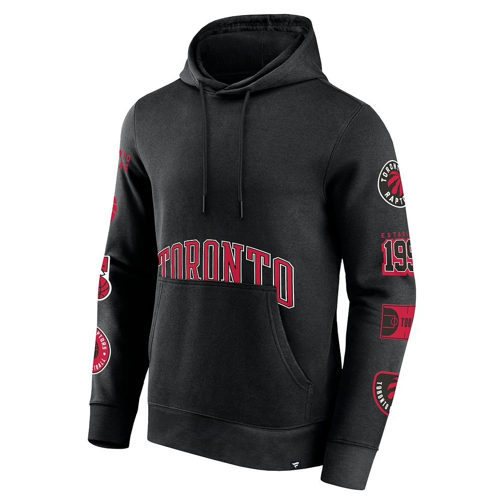 Men's Fanatics Black Toronto Raptors Wild Winner Pullover Hoodie