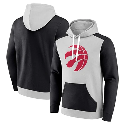 Men's Fanatics Gray/Black Toronto Raptors Arctic Colorblock Pullover Hoodie