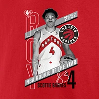 Men's Fanatics Scottie Barnes Red Toronto Raptors 2022 NBA Rookie of the Year T-Shirt