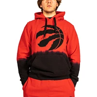 Men's FISLL Red Toronto Raptors Black Dip-Dye - Pullover Hoodie