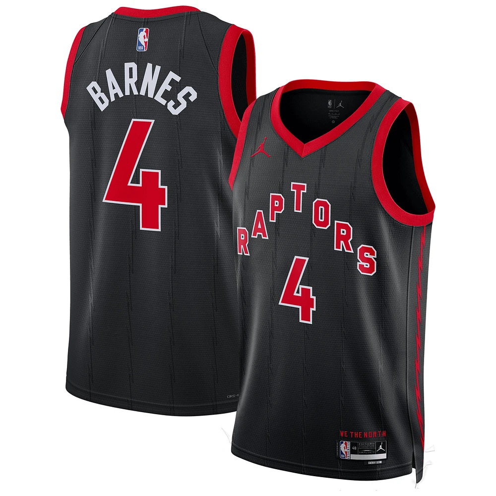 Maillot Jordan Brand Scottie Barnes pour homme, noir, Toronto Raptors Swingman Replica - Statement Edition
