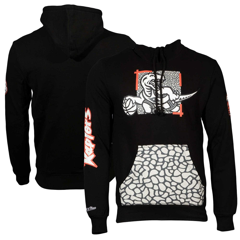 Men's Mitchell & Ness Black Toronto Raptors Tough Skin Pullover Hoodie