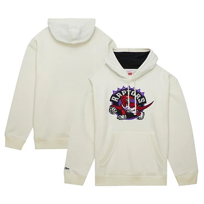 Sweat à capuche vintage crème pour hommes des Raptors de Toronto Mitchell & Ness Hardwood Classics