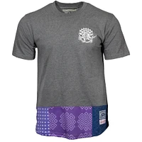 Men's Mitchell & Ness Heather Gray Toronto Raptors Bandana Rug T-Shirt