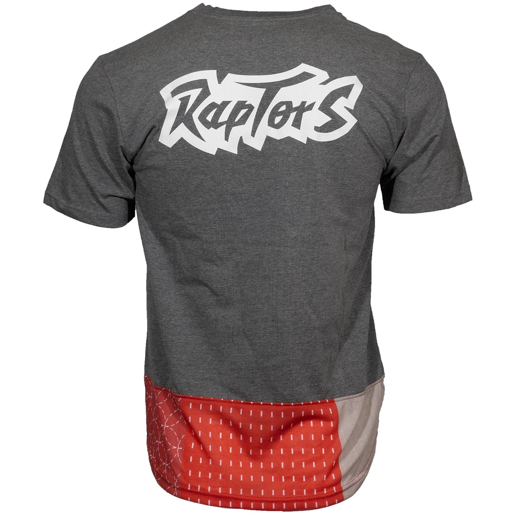 Men's Mitchell & Ness Heather Gray Toronto Raptors Bandana Rug T-Shirt
