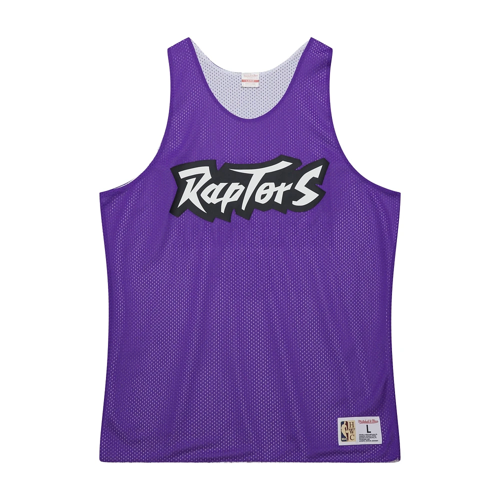 Maillot d'entraînement réversible en maille Hardwood Classics violet/blanc pour homme Mitchell & Ness Toronto Raptors