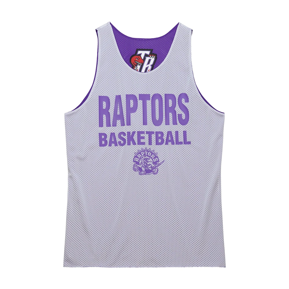 Maillot d'entraînement réversible en maille Hardwood Classics violet/blanc pour homme Mitchell & Ness Toronto Raptors