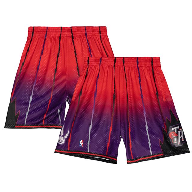 Toronto Raptors Mitchell & Ness pour homme rouge/violet - 1998/99 Hardwood Classics Fadeaway Swingman Short