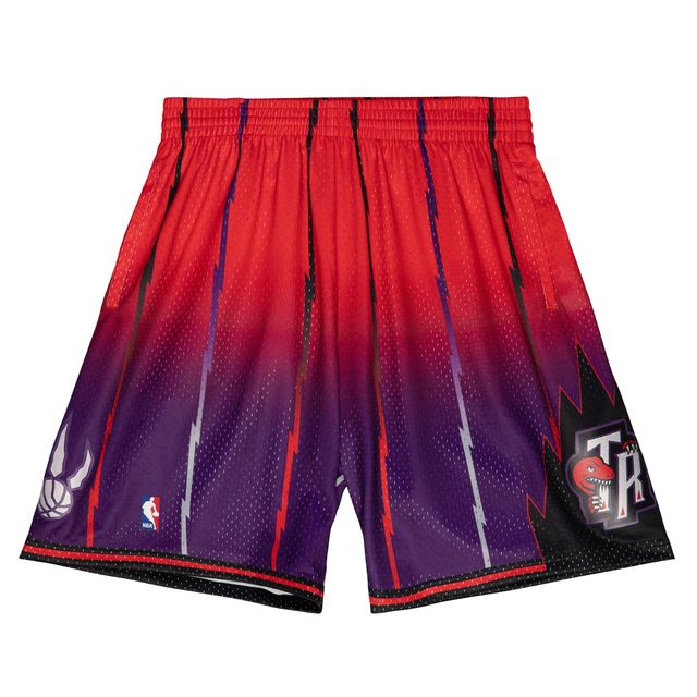 Toronto Raptors Mitchell & Ness pour homme rouge/violet - 1998/99 Hardwood Classics Fadeaway Swingman Short