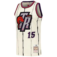 Men's Mitchell & Ness Vince Carter Cream Toronto Raptors Chainstitch Swingman Jersey