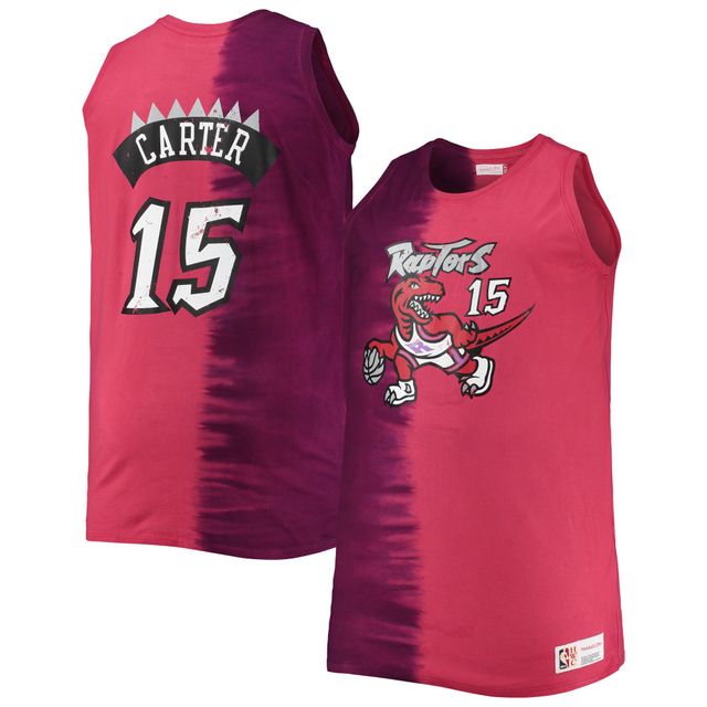 Débardeur pour homme Mitchell & Ness Vince Carter Violet/Rouge Toronto Raptors Big Tall Profile Tie-Dye Player