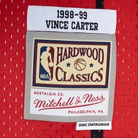 Men's Mitchell & Ness Vince Carter Purple/Red Toronto Raptors Hardwood Classics 1998/99 Split Swingman Jersey