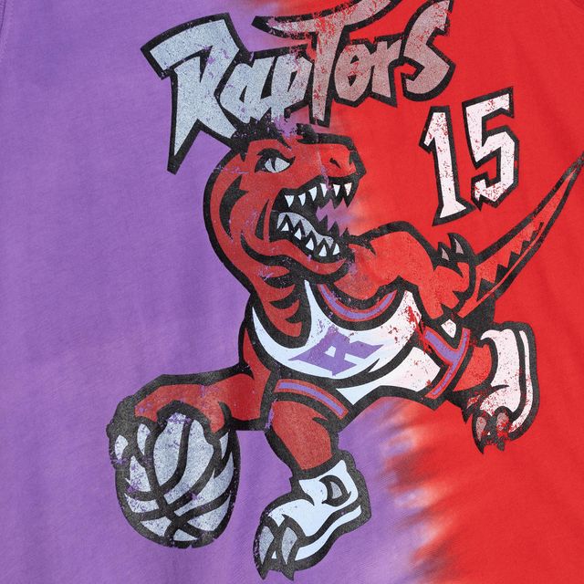Mitchell & Ness Vince Carter pour homme Violet/Rouge Toronto Raptors Hardwood Classics Tie-Dye Nom et numéro - Débardeur
