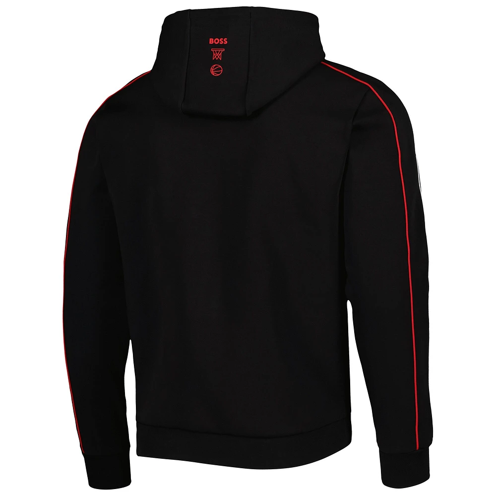 Chandail à capuchon enfiler triple mélange NBA x Hugo Boss pour homme Toronto Raptors Team Bounce noir