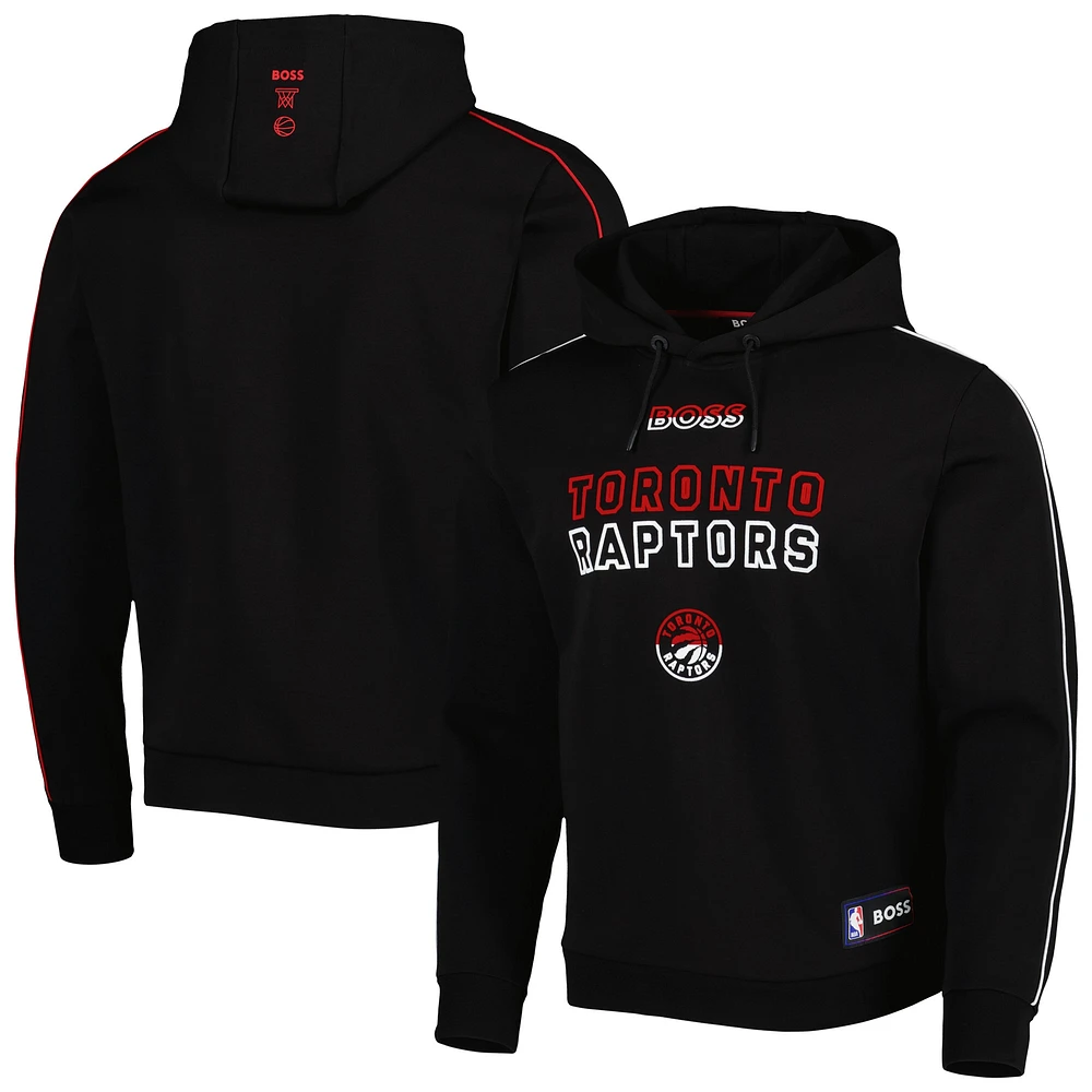Chandail à capuchon enfiler triple mélange NBA x Hugo Boss pour homme Toronto Raptors Team Bounce noir