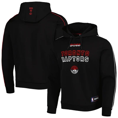 Chandail à capuchon enfiler triple mélange NBA x Hugo Boss pour homme Toronto Raptors Team Bounce noir
