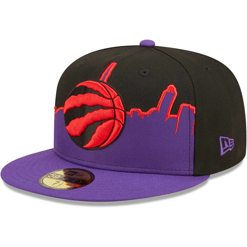Men's New Era Black/Purple Toronto Raptors Tip Off 59FIFTY Fitted - Hat