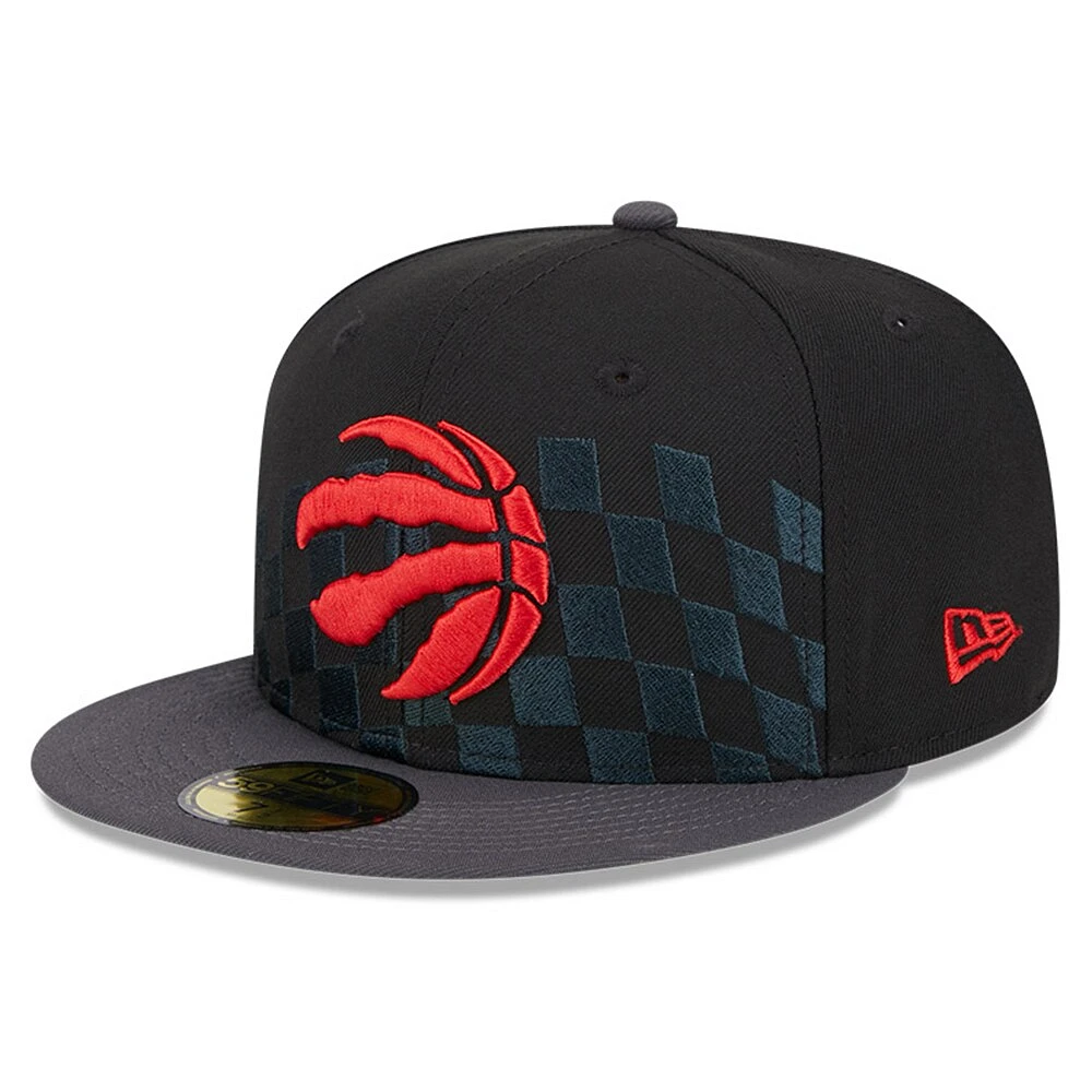 Men's New Era Black 2024 NBA All-Star Game Rally Drive Checkerboard 59FIFTY Fitted Hat